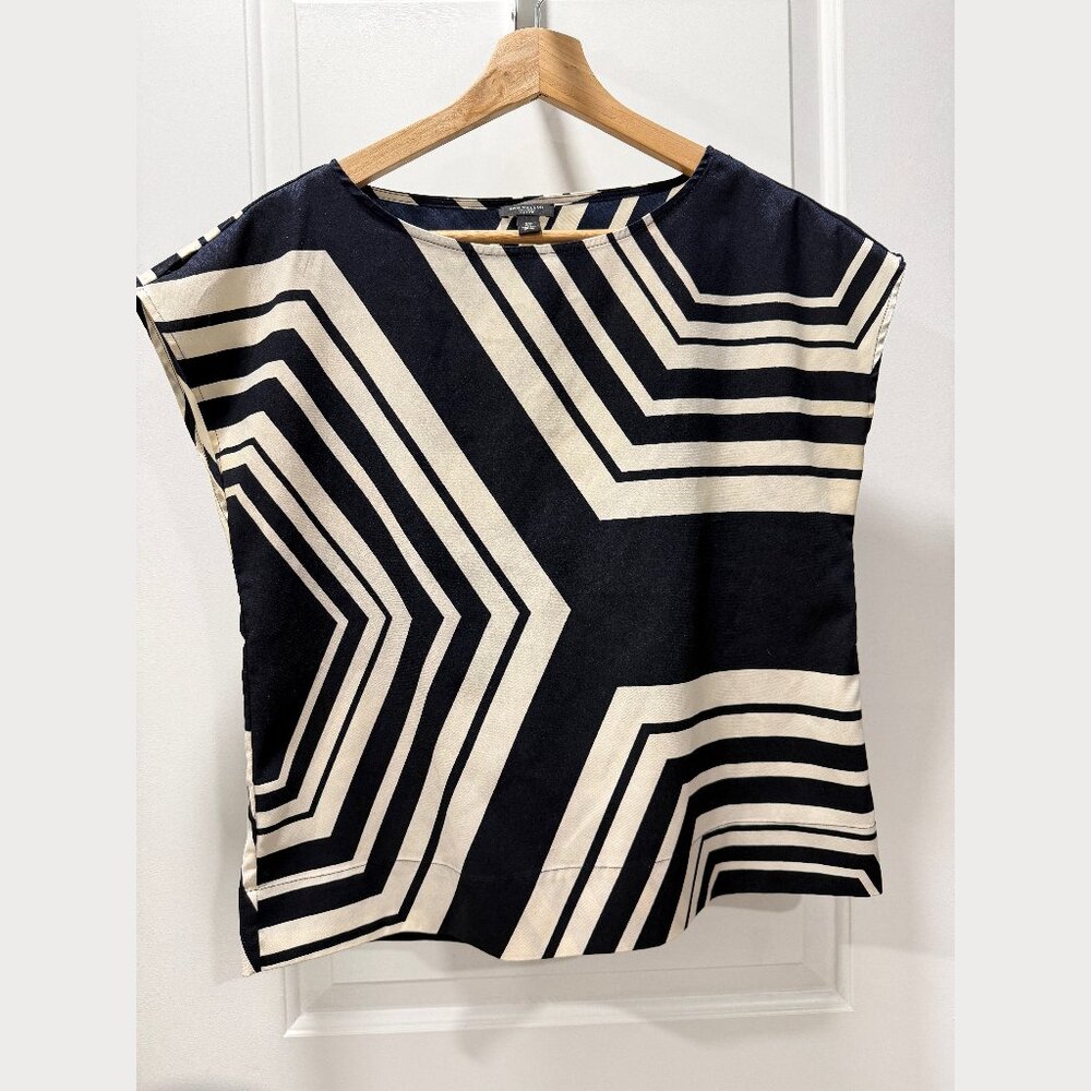 Ann Taylor Boxy Blouse with Geometric Print | PETITE SIZING!